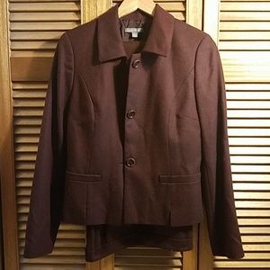 Ann Taylor wool suit, red/black, sz 8